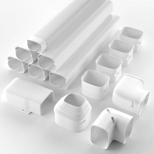 4'' 18.0 Ft Mini Split Line Set Cover Kit for Minisplit Ductless Linset Air Conditioners and Heat Pumps, Central AC Decorative Upgraded UV-Proof Strong & Durability PVC Pipe