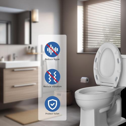 Hibbent 10 Pieces Toilet Seat Bumpers, Universal Buffer Toilet Lid Rubber Bumpers Each One with 2 Thickness TPE Pads(2 Heights) Strong Adhesive Bidet Bumpers Used for Home, Hotel, Hospital