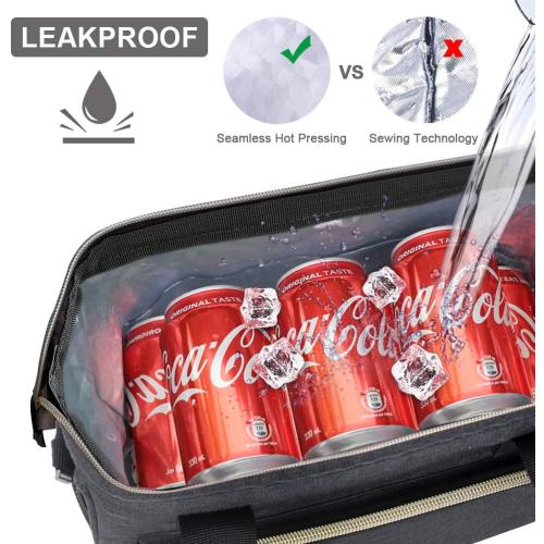 IDEATECH Insulated Lunch Box for Women & Men, Stylish Ladies Lunch Bag for Work, Leak Proof Portable Cooler Bag for Picnic, Black Lunch Tote Bags with Adjustable Shoulder Strap, Gifts for Mom (Black)