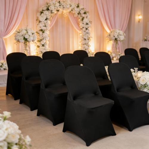 Stretch Spandex Folding Waterproof Chair Covers,Universal Fitted Chair Cover Protector for Wedding Party Banquet Holidays Celebration Decoratio