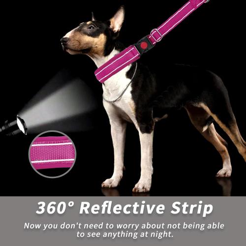 No Pull Martingale Dog Collar for Large Medium Small Dogs, Heavy Duty Nylon Reflective Adjustable Anti Pull Slip Collar with Buckle for Training Walking L Hot Pink