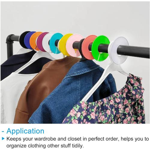 PATIKIL Clothes Dividers, 12 Pack Closet Clothing Rack Size Dividers Blank Labels Sorting Round Separator for Closet, Black