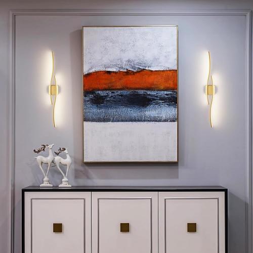 Modern LED Vanity Lights for Bathroom line sconse Gold Vanity Lighting Fixtures Wall sconces for Bathroom Over Mirror Lighting Fixtures 3000K-6000K…