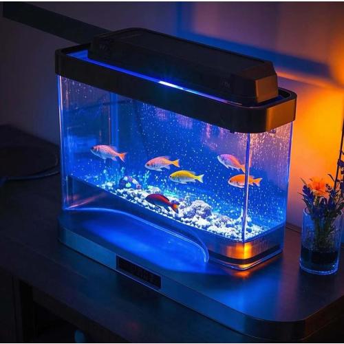 15 inch RGB Aquarium Lights, Underwater Fish Tank Lights IP68 Waterproof Color Changing Adjustable Memory Submersible Remote Control Aquarium Tank Sucker Hood Strip Waterfall Lights