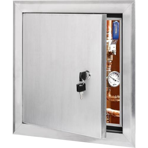 Premier by Dynasty Hardware 14x14 Universal Aluminum Access Panel Door with Keyed Latch, Insulated for Exterior Application Use, Wall or Ceiling Mounted for Drywall, Plumbing, Electrical, 2400 Series