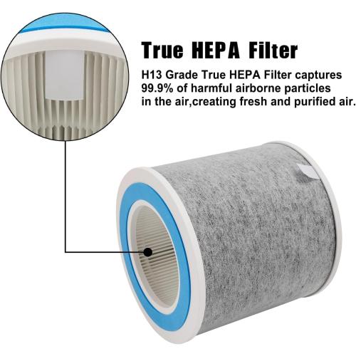 HP102 True HEPA Replacement Filter Compatible with Shark Air Purifier HP100, HP102, HC450, HC451, HC452, HC455, Compares to Part # HE1FKBAS and HE1FKPET, 2 Pack