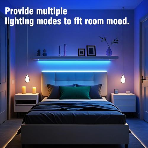 VOLIVO 25 ft Led Strip Lights for Bedroom, Color Changing Led Light Strips Kit with Bluetooth App Control and IR Remote, RGB Music Sync Lighting for Room, Home Decor