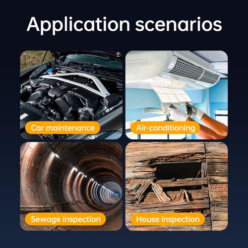 Dual Lens Endoscope Camera with 8 LED Lights, Inspection Borescope Camera with 4.3 IPS 1080P HD Screen, 16.4FT Semi-Rigid Cord Cable Bore Scope, IP67 Waterproof for Sewer Car Wall Plumbing HVAC