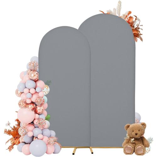 Arch Covers,Arch Backdrop Stand Fitted Cover for Wedding Birthday Party Ceremony Banquet Decoration(7.2FT&6FT,Smoky Grey,Cover Only)