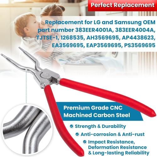 383EER4004A/383EER4001A Washing Machine Inner/Outer Spring Expansion Tool Washer Door Boot Seal Clamp Ring Removal Tool For 4986ER0004F/B/G, LG, Samsung, Kenmore, Whirlpool