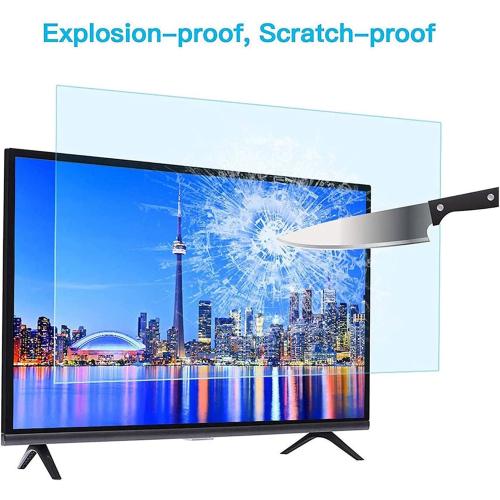 XRRX 43-65 Inch TV Screen Protector, Frosted Matte Anti Glare Outdoor/Indoor Anti Blue LightDustproof Filter Film, Relieve Eye Strain and Sleep Better, for LCD、LED、4K OLED / 55in 1221x689mm