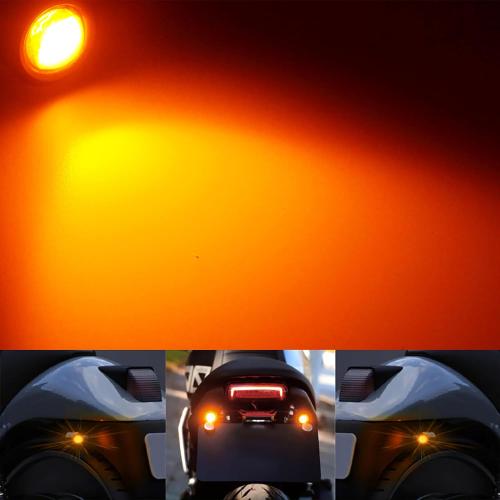 4Pcs 23mm DC 12V Black shell Eagle Eye Cob LED Car Fog DRL Daytime Running Light Backup Reverse Tail Rock Lights Headlights Signal Lamp Small bulb use for car and motorcycle (Orange)