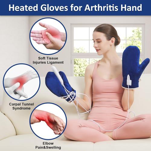 Heated Gloves for Arthritis,Hand Heating Pad for Pain Relief,Heating Pad for Hands Hand Warmers Gloves for Carpal Tunnel Relief, Heated Mittens for Men Women 10-90Min Auto Shut Off