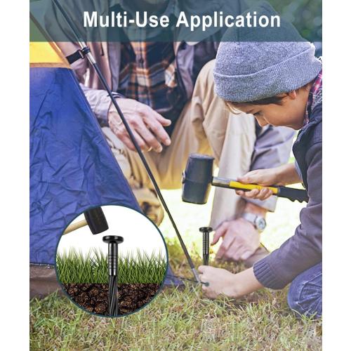 50 Pack of Black 8-inch Plastic Landscape Edging Spikes are Perfect for anchoring Weed barriers, Paver Edging, Artificial Turf, Grass Pathways, and More.