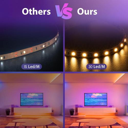 24.6 Ft Aigostar wifi Alexa Smart LED Strip Lights, 24.6ft RGB Led Strip Light with Smart App Control Remote, Led Lights for Bedroom,TV,Party and Christmas, MUSIC Sync Color Changing Light, Vioce control