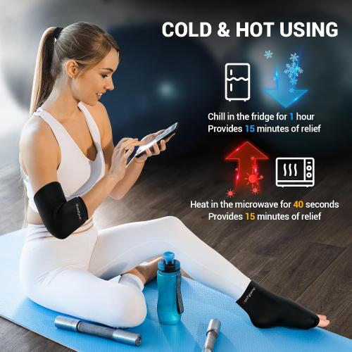 Comfytemp Knee Ice Pack Wrap for Swelling, Reusable Freeze Sleeve for Pain Relief, Gel Ice Pack for Injury, Meniscus Tear Knee Brace, Knees Compression Sleeve, Cold & Hot Therapy, Get Well Gift -L