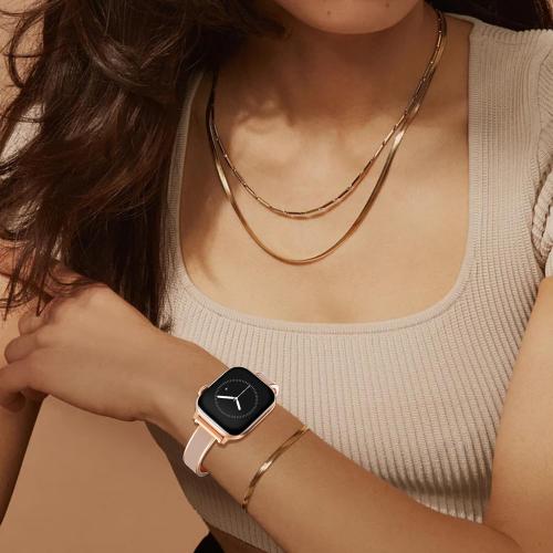 WINGLE Slim Watch Bands for Apple Watch Band Women 38mm 40mm 41mm 42mm 44mm 45mm 46mm Series 11 10 SE 3/2/1 Jewelry Dressy Bracelet Thin Metal Strap Designer Luxury Bangle for iWatch 9/8/7/6/5/4/3/2/1