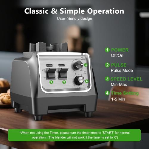 1800W Smoothie Blender and Grinder Combo 70OZ Large Capacity Countertop Blenders for Kitchen High Speed Blender for Smoothies Ice Crushing Frozen Drinks Puree