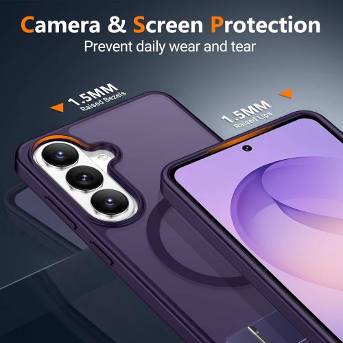 SPIDERCASE Magnetic for Samsung Galaxy S26 Plus Case, with [3 Stand Ways][ Military Grade Drop Protection] with Invisible Stand Shockproof Slim Case for Samsung Galaxy S26 Plus 6.7, Purple
