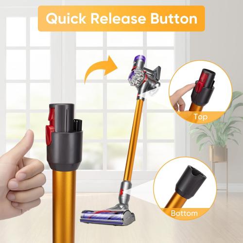Replacement Wand Quick Release Wand Compatible with Dyson V7 V8 V10 V11 V15 Stick Vacuum Cleaners, Extension Vacuum Replacement Tube, Orange