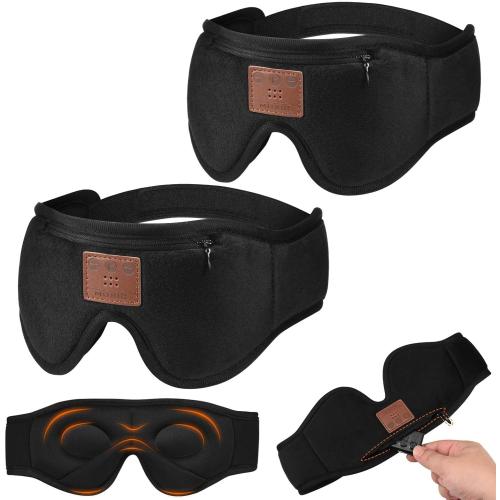 2-Pack Bluetooth Sleep Mask, Sleep Mask with Bluetooth Headphones, Eye Mask with Sleeping Headphones for Side Sleeper, Nap, ASMR, Air Travel, Meditation, Relaxation