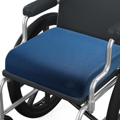 YOUFI Thick Memory Foam & Gel Seat Cushion,  Large Chair Cushion for Wheelchair Mobility Scooters, with Non-Slip Bottom and Carry Handle (Blue)