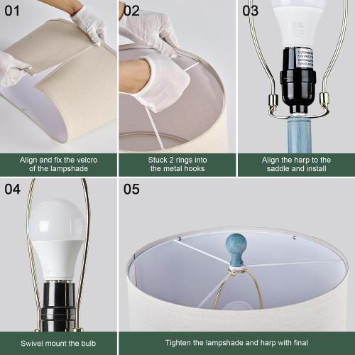 28 Living Room Lamps Set of 2, Farmhouse Lamps for Bedroom with USB A C Charging Ports, Touch Lamps for Nightstand, 2 Bulbs Included