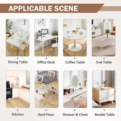 LovePads 1.5mm Thick 23 x 47 Inch Clear Table Cover Protector, Clear Table Protector, Plastic Table Cover, Table Pad for Dining Room Table, Clear Desk Mat Desk Protector for Writing Desk, Coffee Table