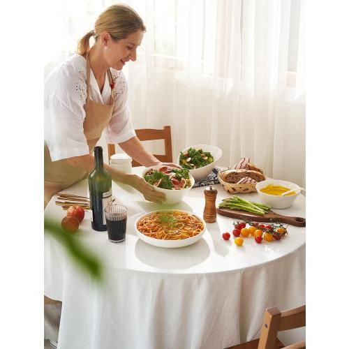 DOWAN 32 OZ Large Soup Bowls Set of 4 - White Ceramic Bowls for Kitchen, Deep Bowls for Cereal, Salad, Pasta, Fruits, Ramen, Dishwasher & Microwave Safe