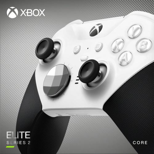 Xbox Wireless Gaming Controller | Elite Series 2 Core | White | Console, PC, and Android | Adjustable Thumbsticks | Trigger Locks