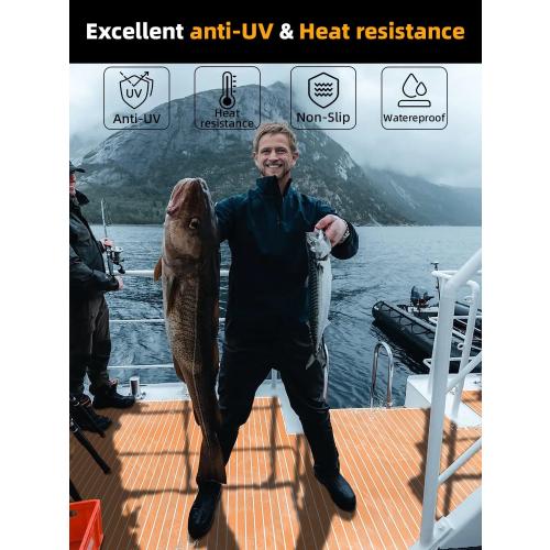 FOCEAN Boat Flooring EVA Foam Boat Decking Faux Teak Marine Flooring Marine Mat Sheet for Motorboat Jon Boats Bass Boat RV Kayak, 94.5x 47.2/35.4/23.6/15.7