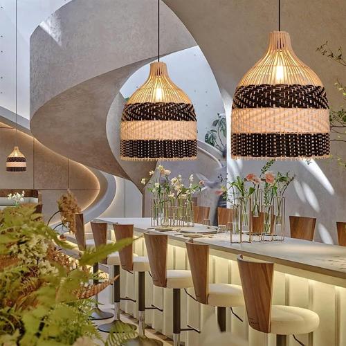 Rattan Farmhouse Chandelier Light Fixtures, Boho Large Pendant Light,Hand Woven Chandeliers,Rustic Chandeliers Hanging Light Fixtures,for Kitchen Island,Dining