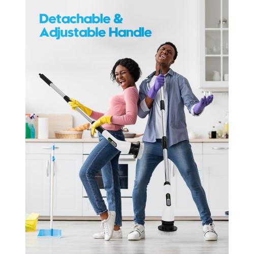 Electric Spin Scrubber for Cleaning Bathroom: Cordless Power Shower Scrubber - Electric Cleaning Brush for Tile Tub