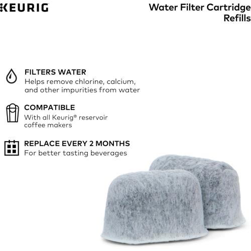Keurig Water Filter Refill Cartridges, Replacement Water Filter Cartridges, Compatible with 2.0 K-Cup Pod Coffee Makers, 2 Count