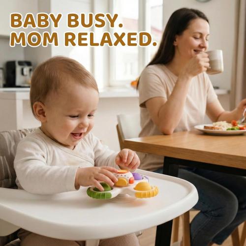 ALASOU 3PCS Pop Suction Cup Spinner Sensory Airplane Travel Toys for 1 Year Old Boy Girl Infant Toddlers|Novelty Spinning Tops 12 18 Months|1 2 Year Old Boy Birthday Gift|Baby Bath Toy Kids Ages 1-3