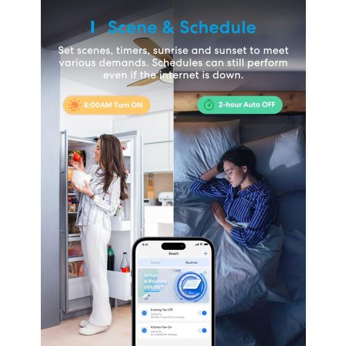 meross Smart Ceiling Fan Control and Dimmer Switch, Supports Apple HomeKit, Alexa, Google & SmartThings, 2.4G Wi-Fi Fan and Light Switch Combo, 4 Fan Speed, Neutral Wire Needed, Single Pole, 2 Pack