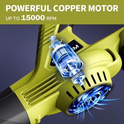 SEYVUM Leaf Blower, 20V Cordless Blower with 2 Pcs Li-ion Battery, Electric Leaf Blower for Lawn Care, 320CFM 150MPH Battery Powered Blowers, for Patio, Garden Cleaning, Fast Charger Included