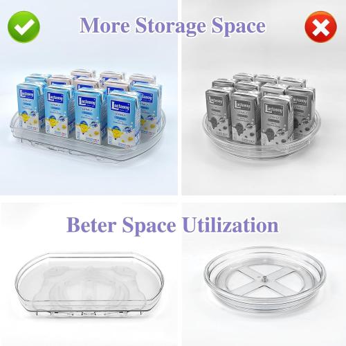 360° Rotating Lazy Susan Turntable Organizer - Multifunctional 11.8 x 8.7 Rectangular Organizer for Refrigerator, Cabinet, Pantry, and Kitchen Countertop