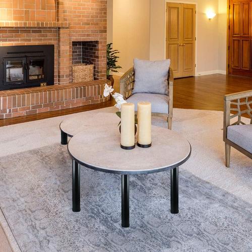 QLLY  Adjustable Metal Bench Legs, Coffee Table Leg, End Table Leg, Furniture Leg Set, Set of 4 (Black)