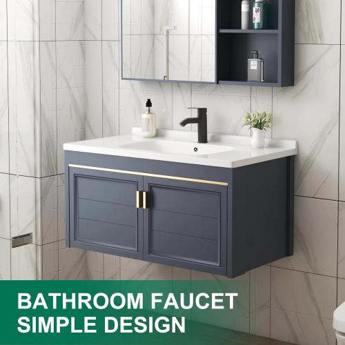 VOTON Matte Black Bathroom Sink Faucet, Single Handle Stainless Steel for 1 or 3 Hole Faucet for Bathroom Sink with Deck, Pop-up Drain and Supply Hoses