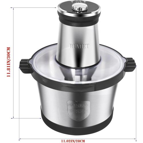 16 cup steel bowl 850W Electric Food Processor,LED timer. 3-Tiered 6 Cutting Edges blade for mincing, chopping,Ideal as meat grinder,fresh vegetables chopper,pet food process in kitchen.