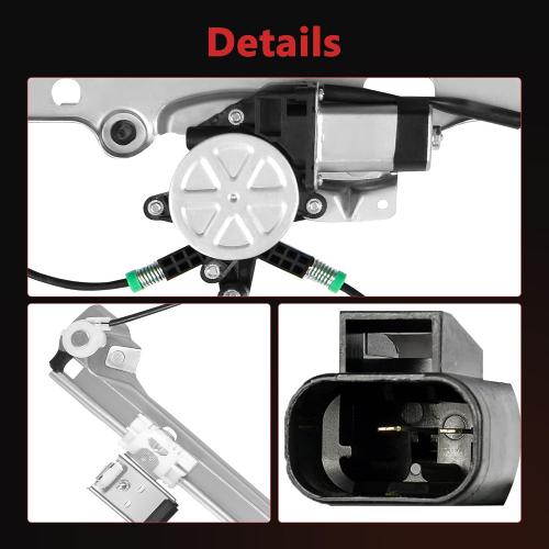 HYR Front Driver Side Power Window Regulator with Motor Fit for 2007-2013 Chevrolet Chevy Silverado 1500/Avalanche/Suburban/Tahoe, GMC Sierra Yukon, 2007-2008 Cadillac Escalade, 741-442 (2 Pins)