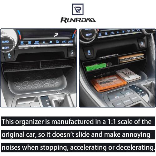 RUNROAD Center Console Upgraded Organizer Tray Compatible with Toyota RAV4 2019 2020 2021 2022 2023 2024 2025 Accessories, Insert Armrest Organizer Console ABS Secondary Storage Tray Container Box