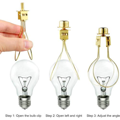 Honoson Bulb Lamp Shade Light Bulb Clip Adapter Includes Finial and Lampshade Levellers for Replacement