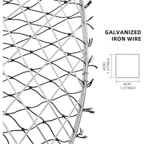 Double Ring Crab Trap - Steel Ring Crab Net, 24 Top, 20 Bottom, 50' Rope, Bait Bag, Clip, Gauge for Dungeness, Rock and Blue Crab