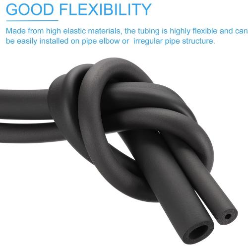 PATIKIL 3(76mm) ID x 6.6Ft Pipe Insulation Foam Tubes, Pipe Cover Wrap Roll Bar Padding Tubing for Handle Grip HVAC Outdoor Air Conditioner Units, ***Black***