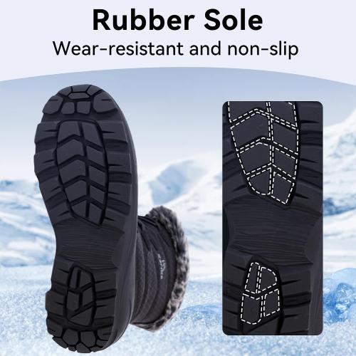 ICEFACE Waterproof Snow Boot Women with Quilted Nylon Fabric and Plush Lining for Ultimate Warmth and Comfort Stylish and Functional Winter Footwear Perfect for Snowy Days and Cold Weather Activitie