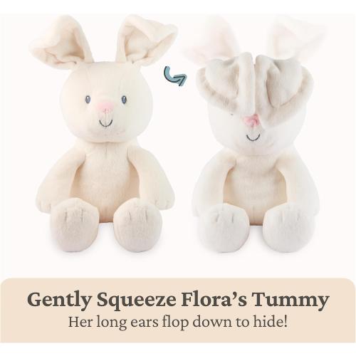 GUND Baby Peek-a-Boo Flora Bunny Plush, Bunny Rabbit Stuffed Animal, Baby Toy for Ages 0 and Up, Cream, 7 (Batteries Not Required)