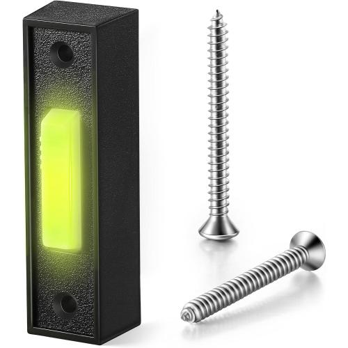 Lighted Doorbell Button, Garage Door Opener Switch with LED Light, 41A4166 Wall Mounted Push to Exit Ringer Button(Black,1 Piece)