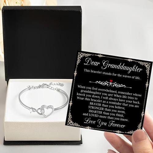 VIRAGIL Unique Granddaughter Infinity Heart Bracelet, Thoughtful Gift from Grandma Grandpa, Perfect for Holidays, Birthdays, Milestones, or Special Family Gatherings